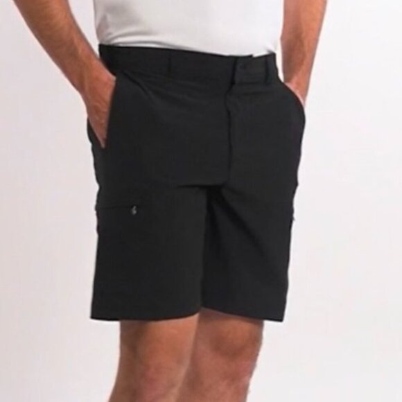 IZOD SWINGFLEX STRAIGHT FIT STRETCH GOLF SHORTS - BLACK - Picture 3 of 7